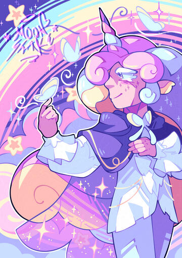 Fanart di Cream Unicorn Cookie da Cookie Run: Kingdom, anche questo è stato progettato per un poster :)